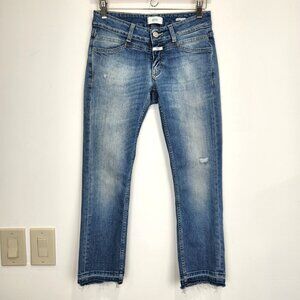 Closed Starlet Candiani Denim Slim Straight Jeans 26 Blue Low Rise Crop Italian